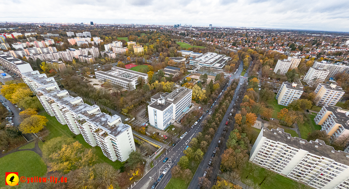 19.11.2022 - Luftbilder von der Baustelle an der Quiddestraße 'Haus für Kinder' in Neuperlach